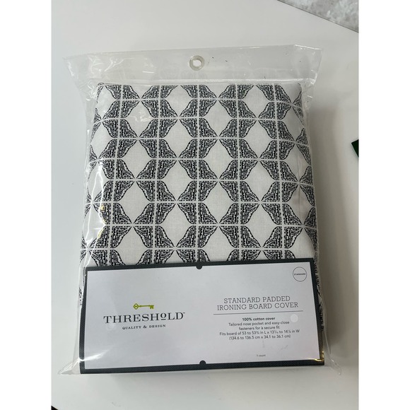 NEW Threshold IRONING IRON BOARD COVER Padded Black White Standard 53.5x14.25x2 - Picture 8 of 8